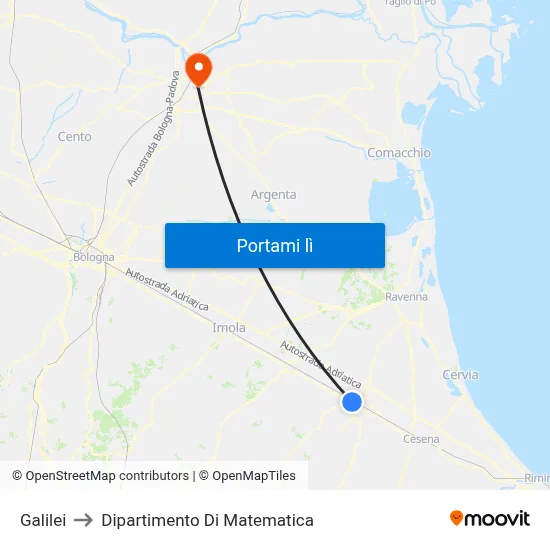 Galilei to Dipartimento Di Matematica map