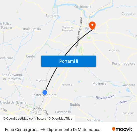 Funo Centergross to Dipartimento Di Matematica map