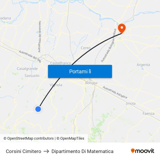 Corsini Cimitero to Dipartimento Di Matematica map