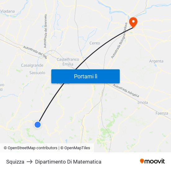 Squizza to Dipartimento Di Matematica map