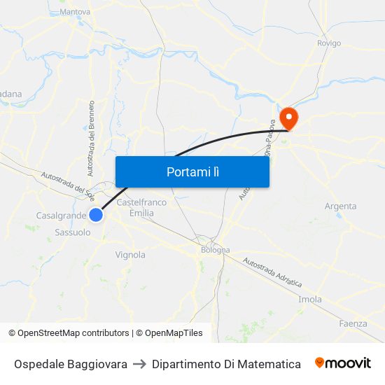 Ospedale Baggiovara to Dipartimento Di Matematica map