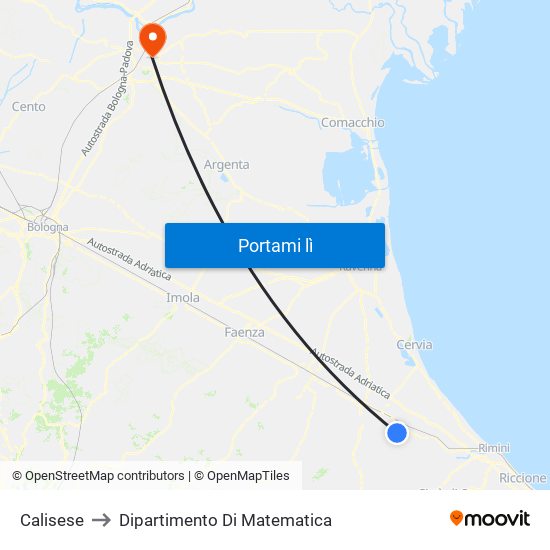 Calisese to Dipartimento Di Matematica map