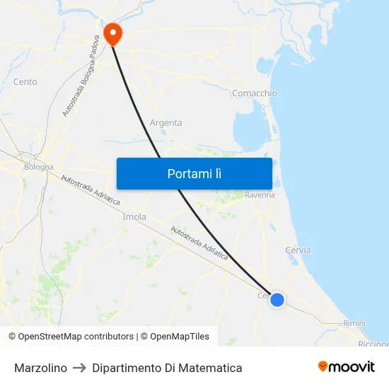 Marzolino to Dipartimento Di Matematica map
