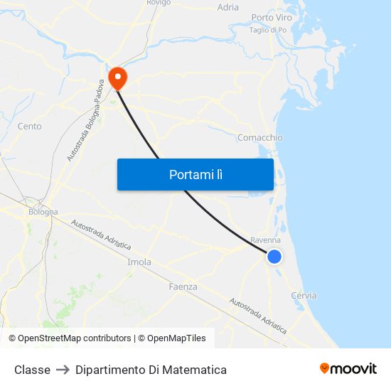 Classe to Dipartimento Di Matematica map