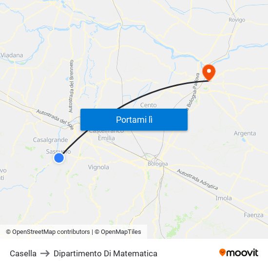 Casella to Dipartimento Di Matematica map