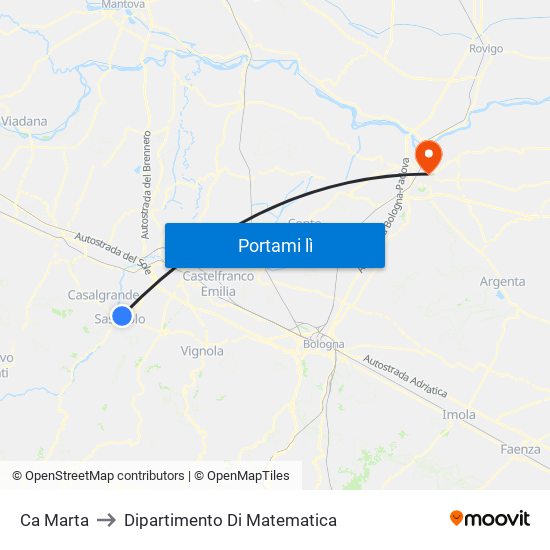 Ca Marta to Dipartimento Di Matematica map