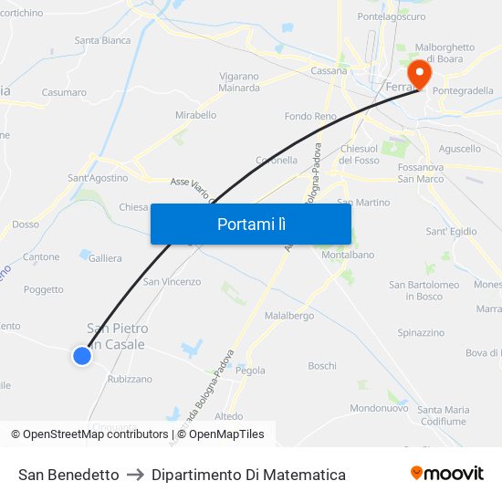 San Benedetto to Dipartimento Di Matematica map