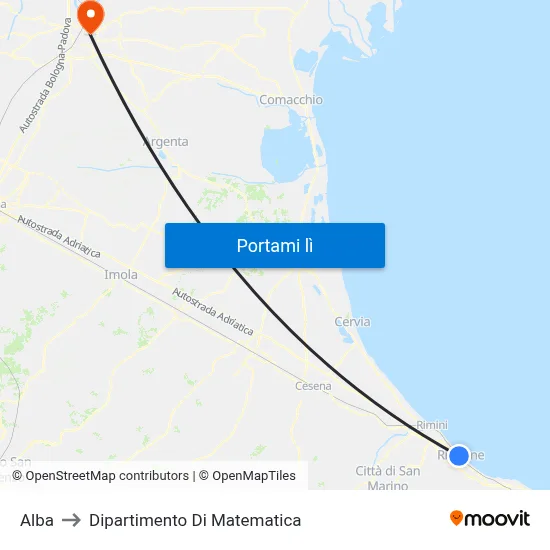Alba to Dipartimento Di Matematica map