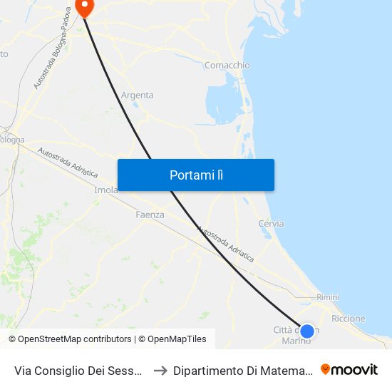 Via Consiglio Dei Sessanta to Dipartimento Di Matematica map