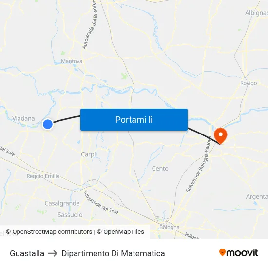 Guastalla to Dipartimento Di Matematica map
