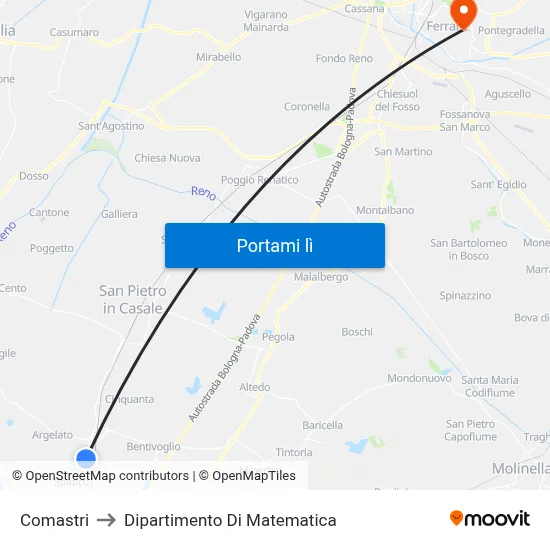 Comastri to Dipartimento Di Matematica map