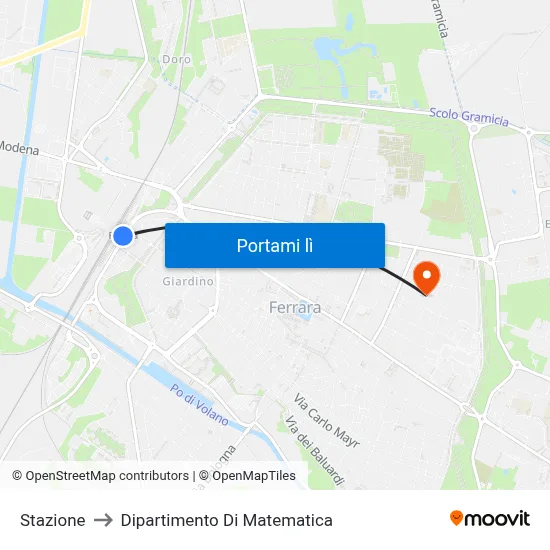 Stazione to Dipartimento Di Matematica map