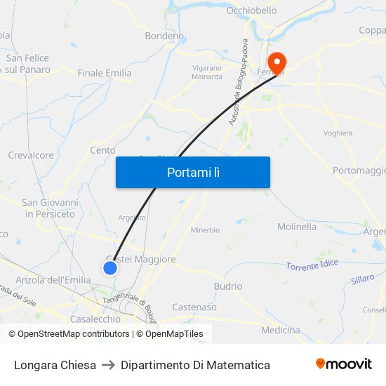 Longara Chiesa to Dipartimento Di Matematica map