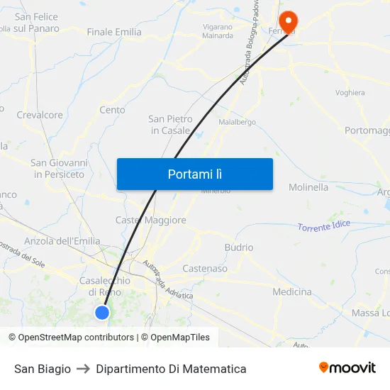 San Biagio to Dipartimento Di Matematica map