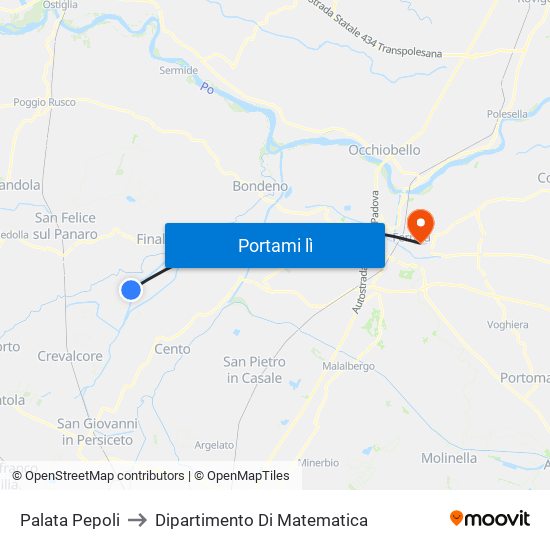 Palata Pepoli to Dipartimento Di Matematica map