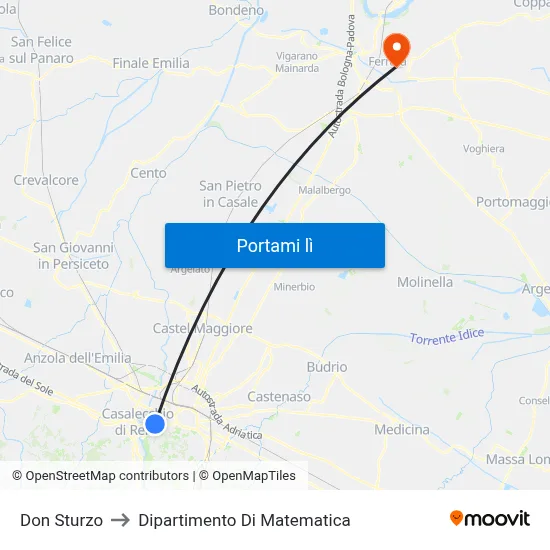Don Sturzo to Dipartimento Di Matematica map