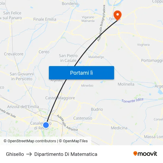 Ghisello to Dipartimento Di Matematica map