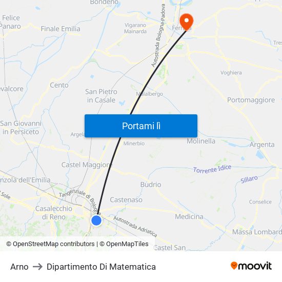 Arno to Dipartimento Di Matematica map