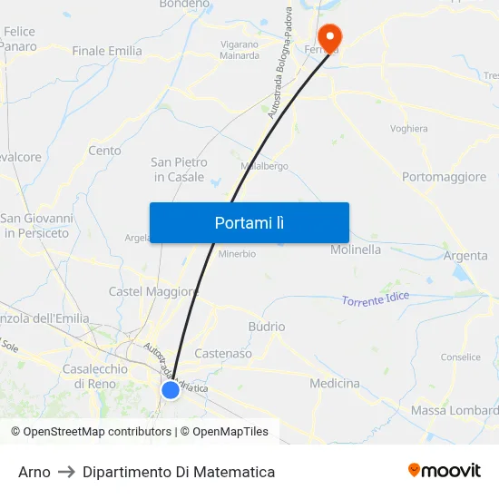 Arno to Dipartimento Di Matematica map