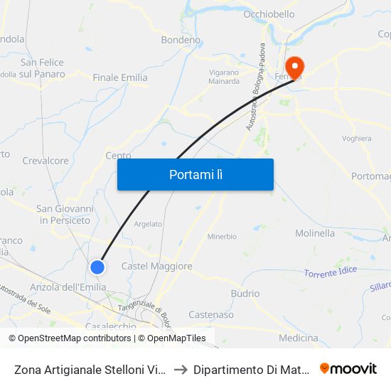 Zona Artigianale Stelloni Via Bizzarri to Dipartimento Di Matematica map