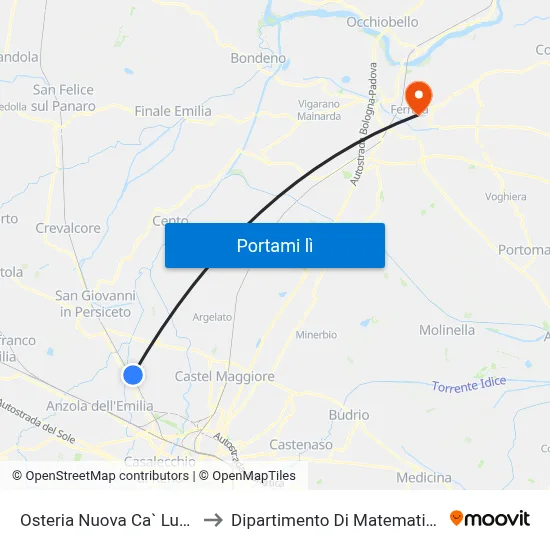 Osteria Nuova Ca` Luna to Dipartimento Di Matematica map