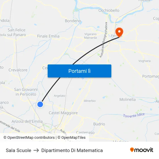 Sala Scuole to Dipartimento Di Matematica map