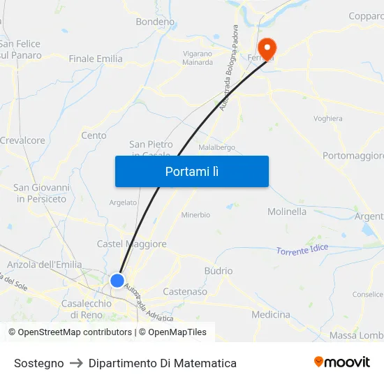 Sostegno to Dipartimento Di Matematica map