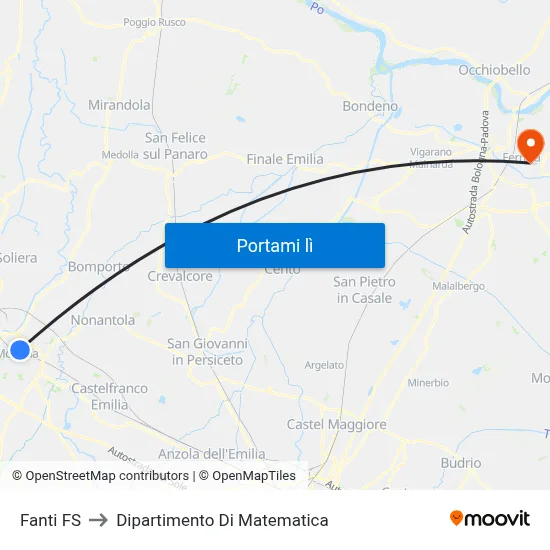 Fanti FS to Dipartimento Di Matematica map