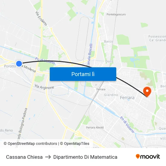 Cassana Chiesa to Dipartimento Di Matematica map