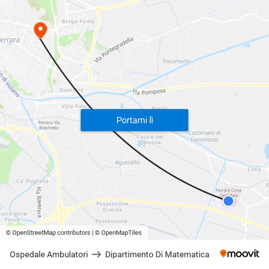 Ospedale Ambulatori to Dipartimento Di Matematica map