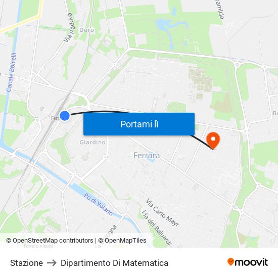 Stazione to Dipartimento Di Matematica map