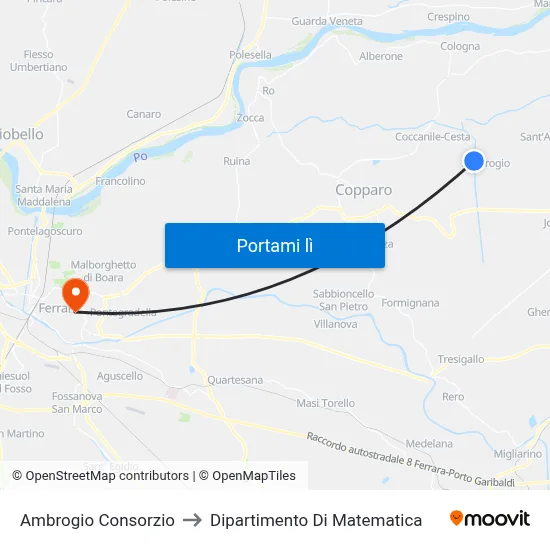 Ambrogio Consorzio to Dipartimento Di Matematica map