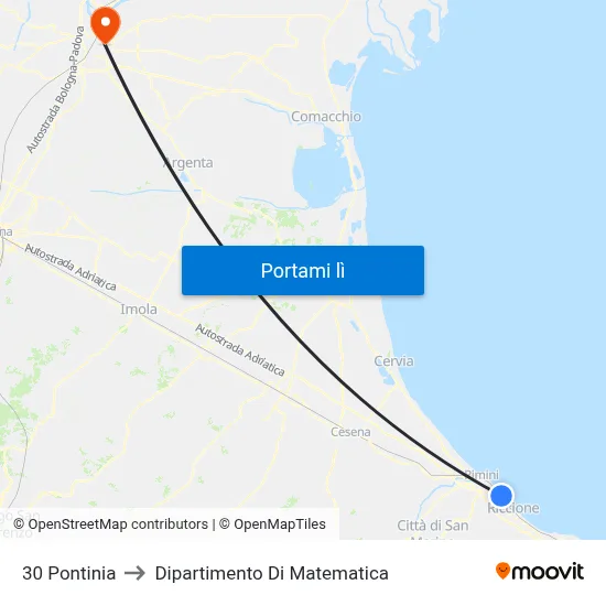 30 Pontinia to Dipartimento Di Matematica map