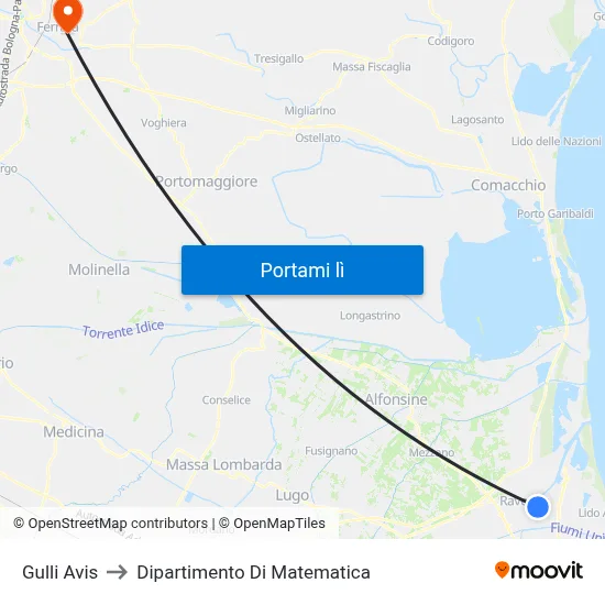 Gulli Avis to Dipartimento Di Matematica map