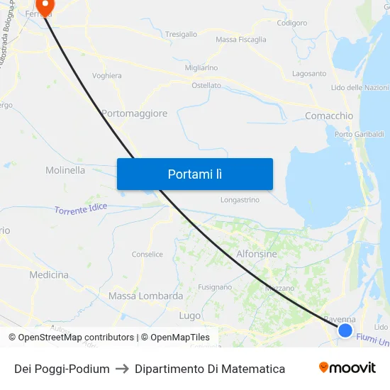 Dei Poggi-Podium to Dipartimento Di Matematica map