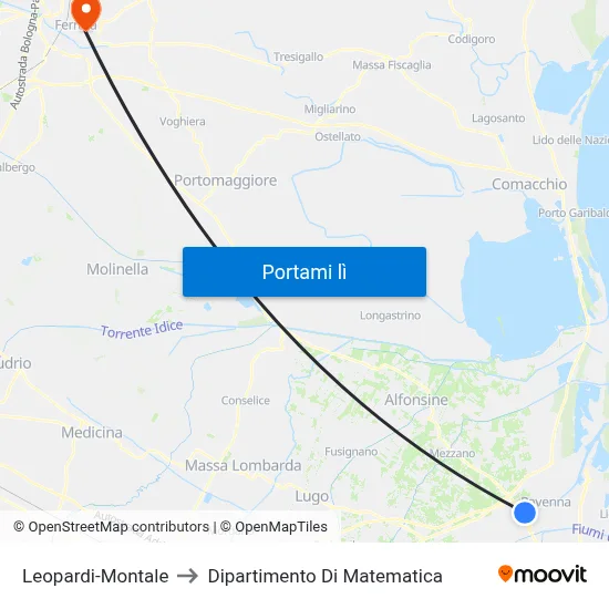 Leopardi-Montale to Dipartimento Di Matematica map
