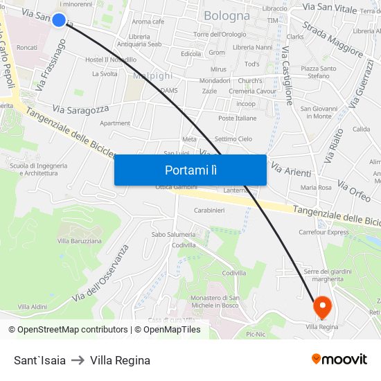 Sant`Isaia to Villa Regina map