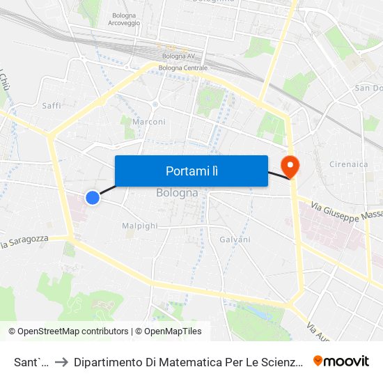 Sant`Isaia to Dipartimento Di Matematica Per Le Scienze Economiche E Sociali map