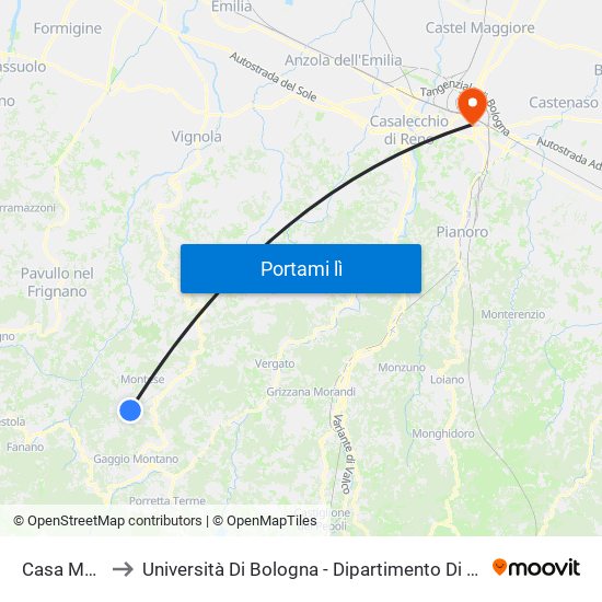 Casa Marchiori to Università Di Bologna - Dipartimento Di Chimica ""G. Ciamician"" map