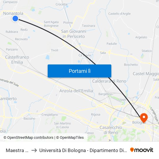 Maestra Di Redù to Università Di Bologna - Dipartimento Di Chimica ""G. Ciamician"" map