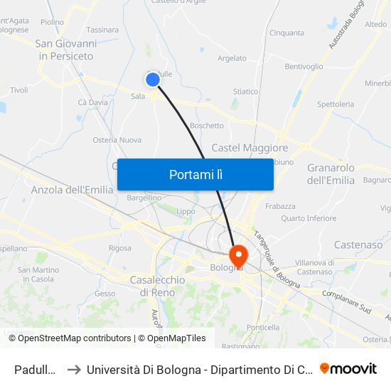 Padulle Pace to Università Di Bologna - Dipartimento Di Chimica ""G. Ciamician"" map