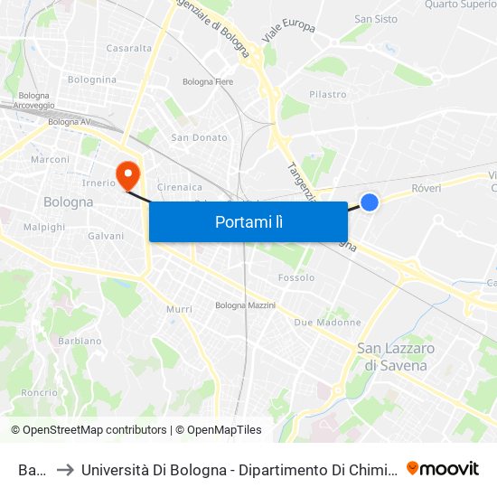 Barelli to Università Di Bologna - Dipartimento Di Chimica ""G. Ciamician"" map