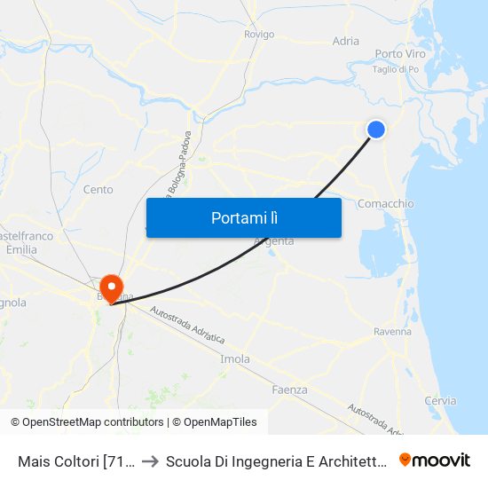 Mais Coltori [713] to Scuola Di Ingegneria E Architettura map