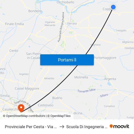 Provinciale Per Cesta - Via Bottoni 154 [154] to Scuola Di Ingegneria E Architettura map