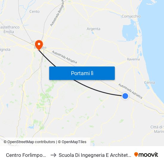 Centro Forlimpopoli to Scuola Di Ingegneria E Architettura map