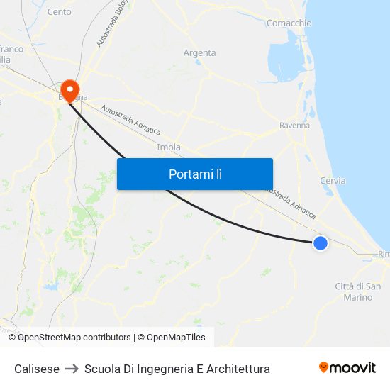 Calisese to Scuola Di Ingegneria E Architettura map
