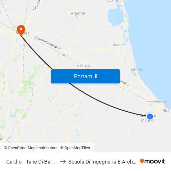 Cardio - Tane Di Baragone to Scuola Di Ingegneria E Architettura map