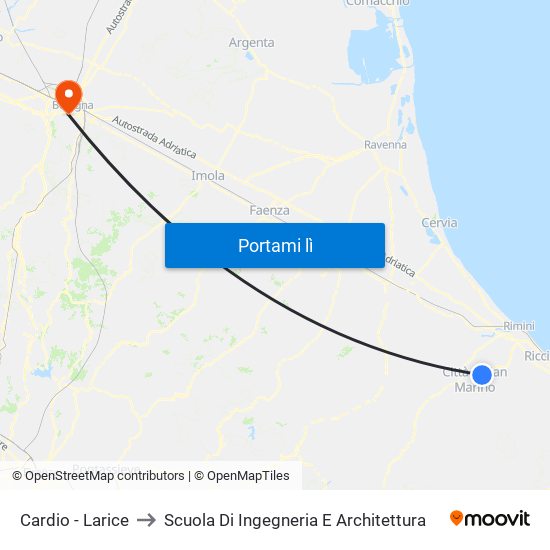 Cardio - Larice to Scuola Di Ingegneria E Architettura map