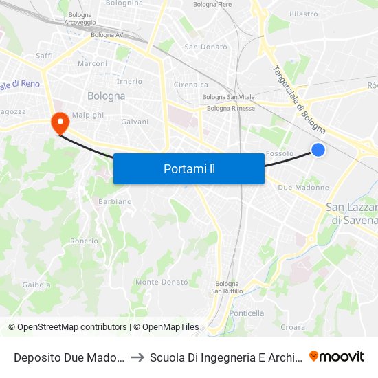 Deposito Due Madonne 2 to Scuola Di Ingegneria E Architettura map