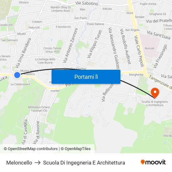 Meloncello to Scuola Di Ingegneria E Architettura map